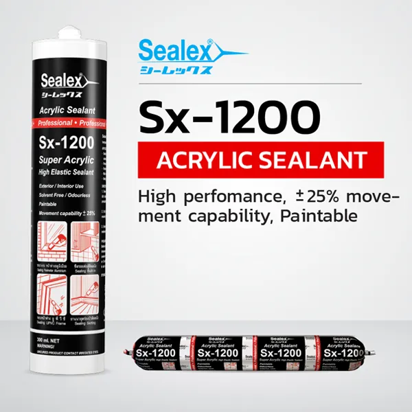 SX-1200 acrylic sealant, paintable and highly flexible