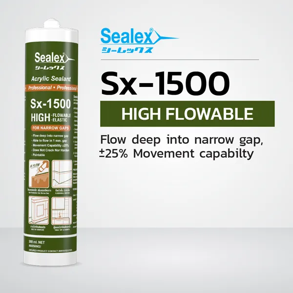 acrylic sealants sealex-1500 adheres well to all surfaces